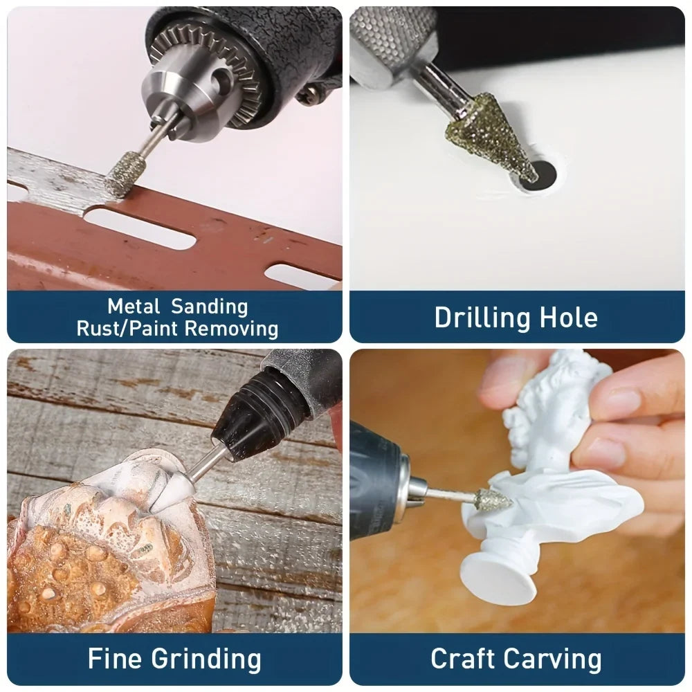 20pc Diamond Coated Grinding Burr Set | Rotary Tool Accessories Rotary Tool Accessories Qme