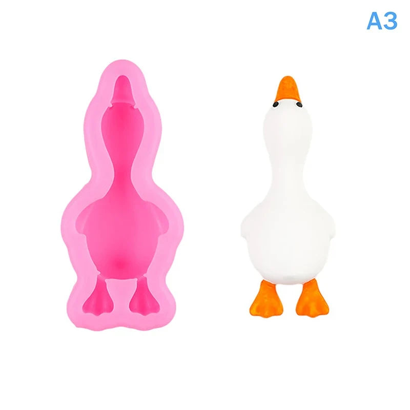 3D Duck Silicone Mold – DIY Candle, Soap, Plaster & Resin Silicone Craft Mold Qme A3