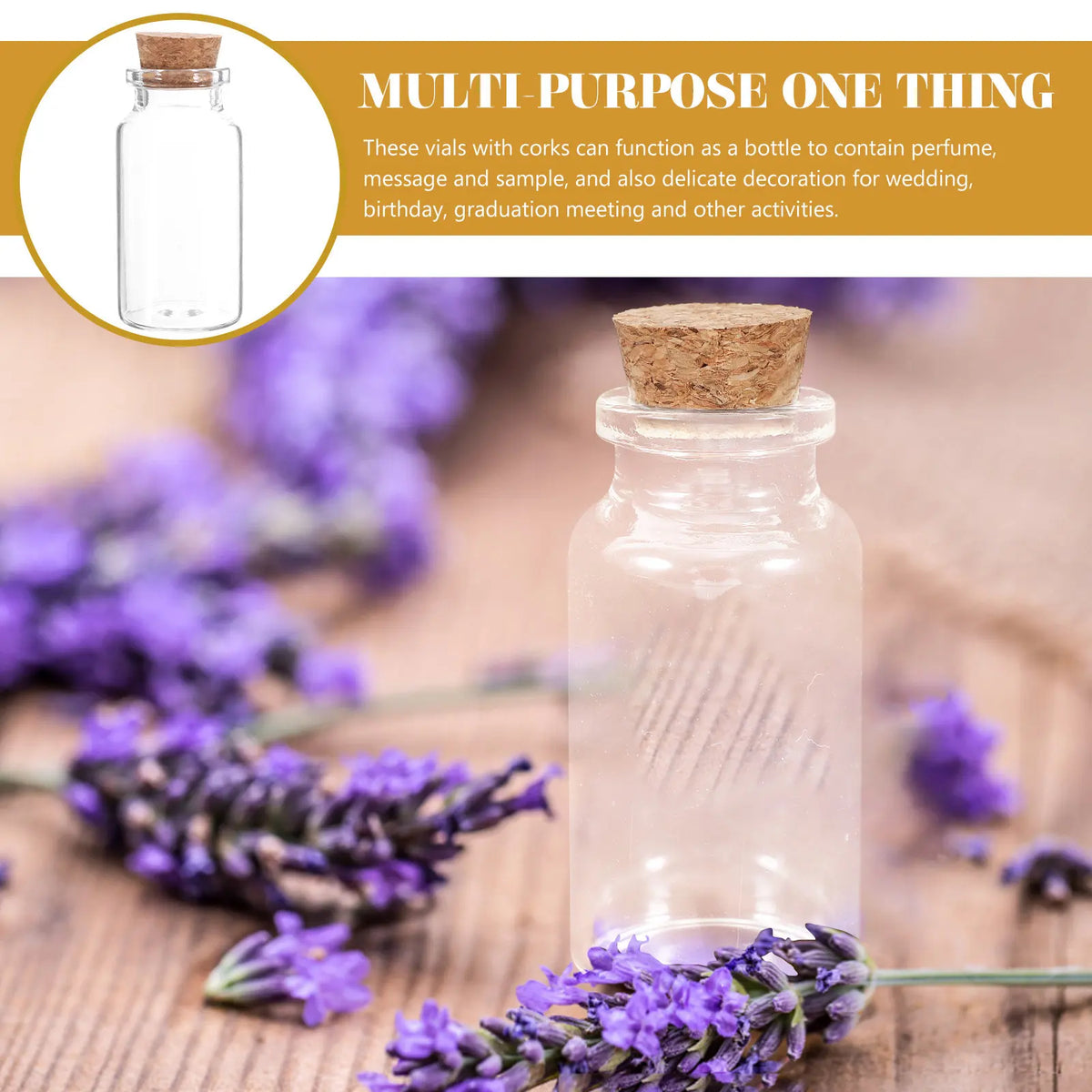 Mini Glass Bottles with Cork Lids – 12-Pack 25ml Storage Jars Mini Glass Storage Jars Qme