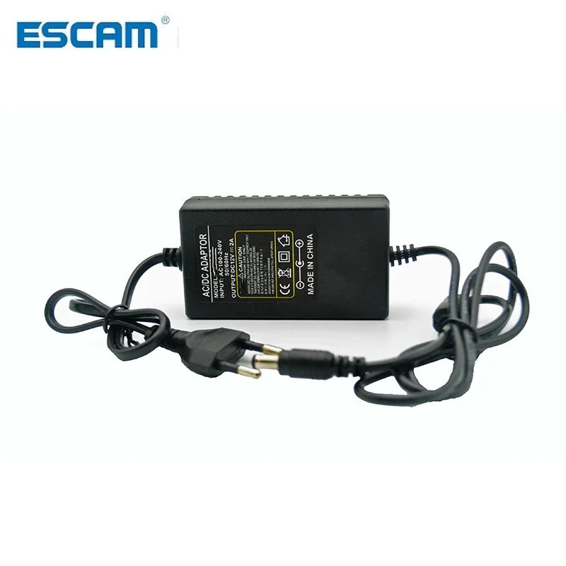 ESCAM DC12V 2A Power Adapter for CCTV Camera & DVR | EU US UK AU CCTV Power Adapter Qme