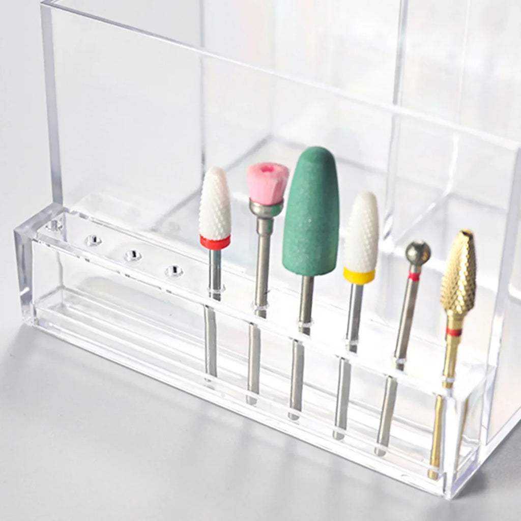 Transparent Nail Polish & Drill Bit Storage Rack Organizer Nail Storage Rack Qme