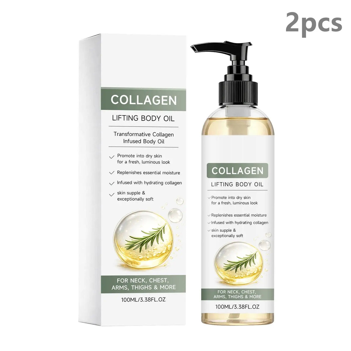 Collagen Firming Body Oil – Rosemary & Jojoba Lifting Oil 100ml Firming Body Oil Qst 2pcs