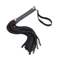 PU Leather Riding Crop & Flogger with Wrist Cuffs – 4 Colors Costume Accessory Qme Black