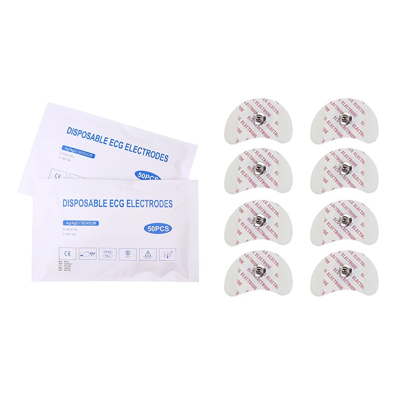 50PCS Disposable ECG Electrode Pads – Pediatric Size White Foam ECG Electrode Pads Qst
