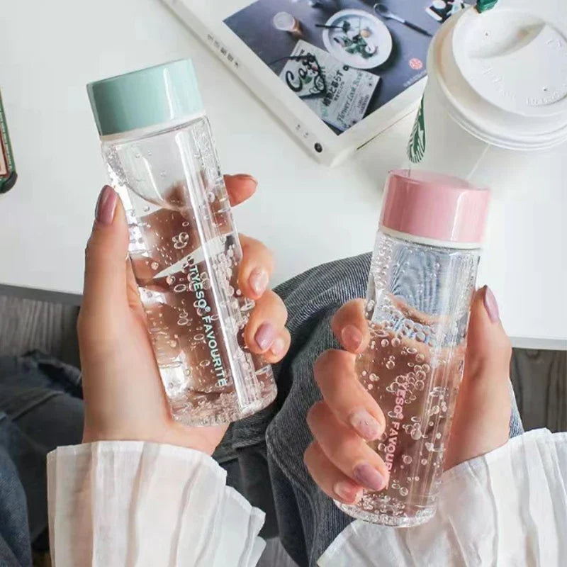 Cartoon Portable Water Bottle Anti-Drop 600ml Plastic Cup Portable Water Bottle Qme