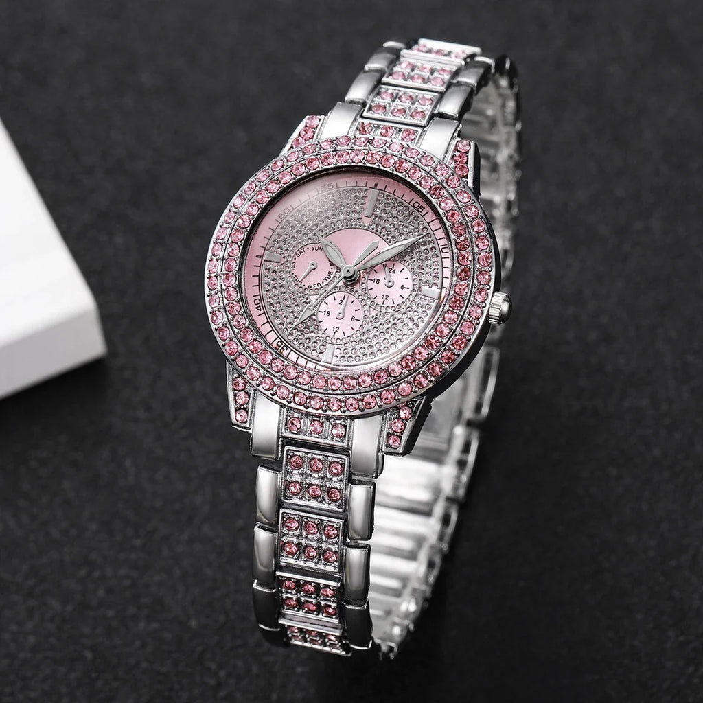 Luxury Rhinestone Women's Watch – Elegant Diamond Wristwatch Ladies Fashion Watch Qme