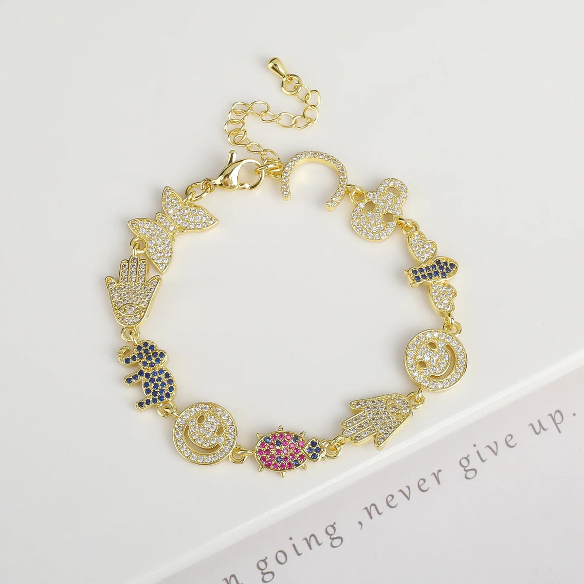 Zirconia Lips Butterfly Alphabet Combination Bracelet – 8 Designs Charm Bracelet Qme 2