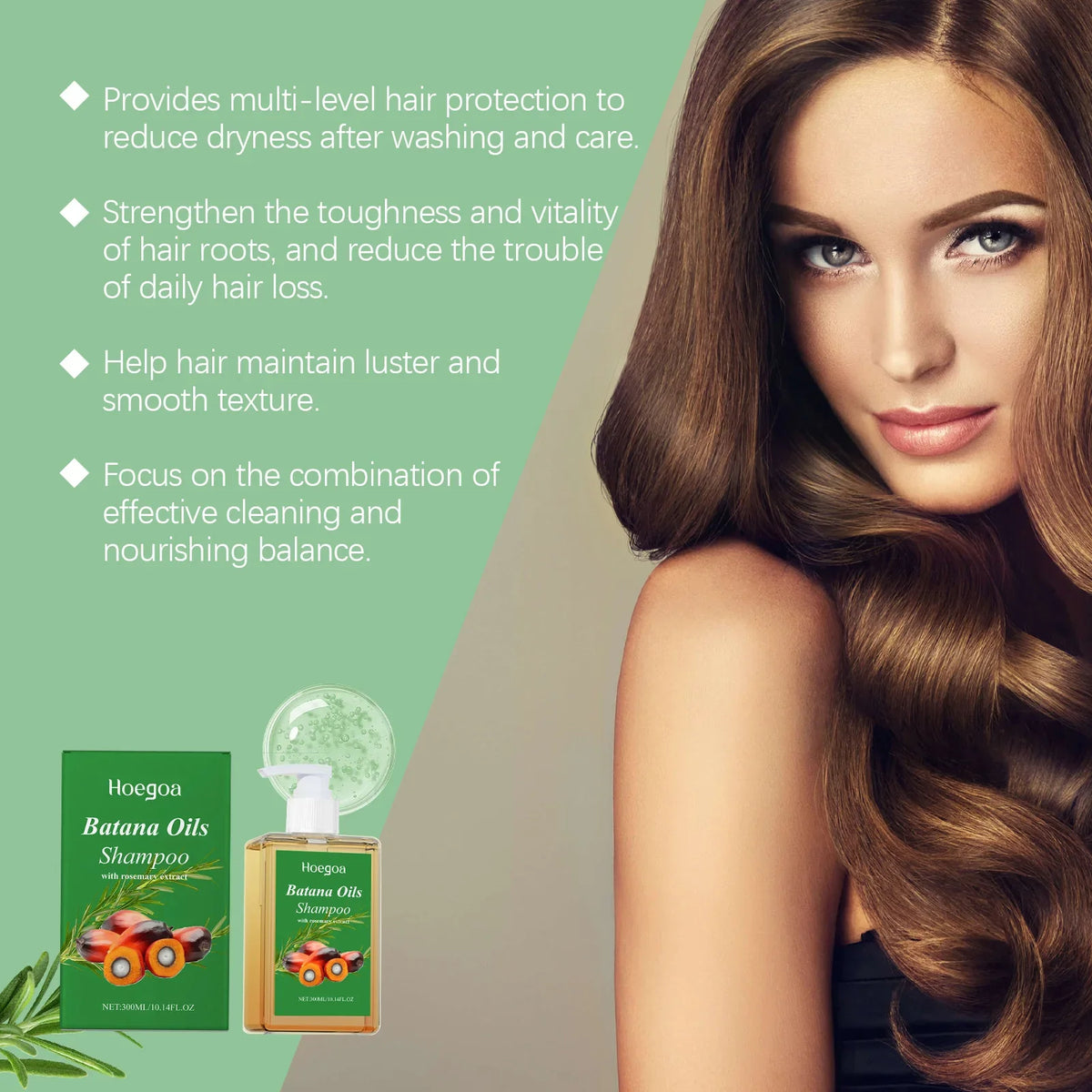 Organic Batana Oil Shampoo – Scalp & Hair Repair | Rosemary Nourishing Shampoo Qme