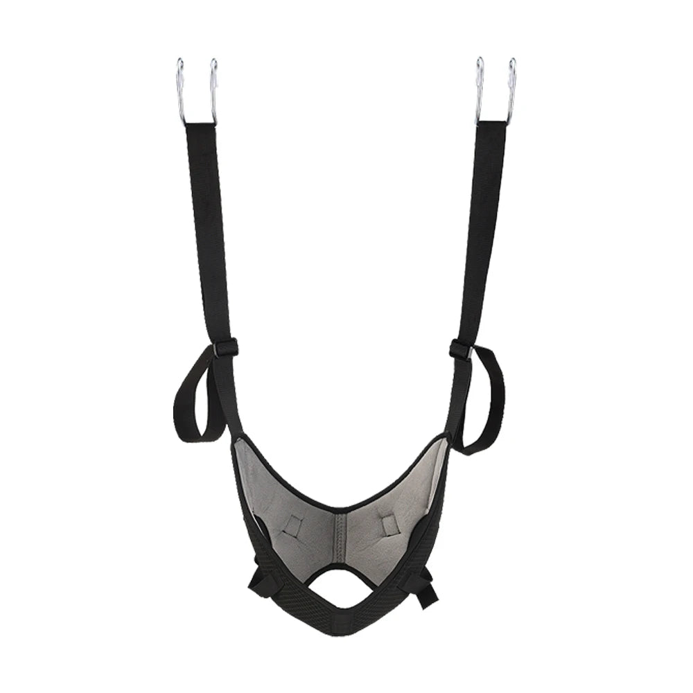Cervical Neck Traction Belt – Soft Cushion Hanging Stretch Strap Neck Traction Belt Qst black