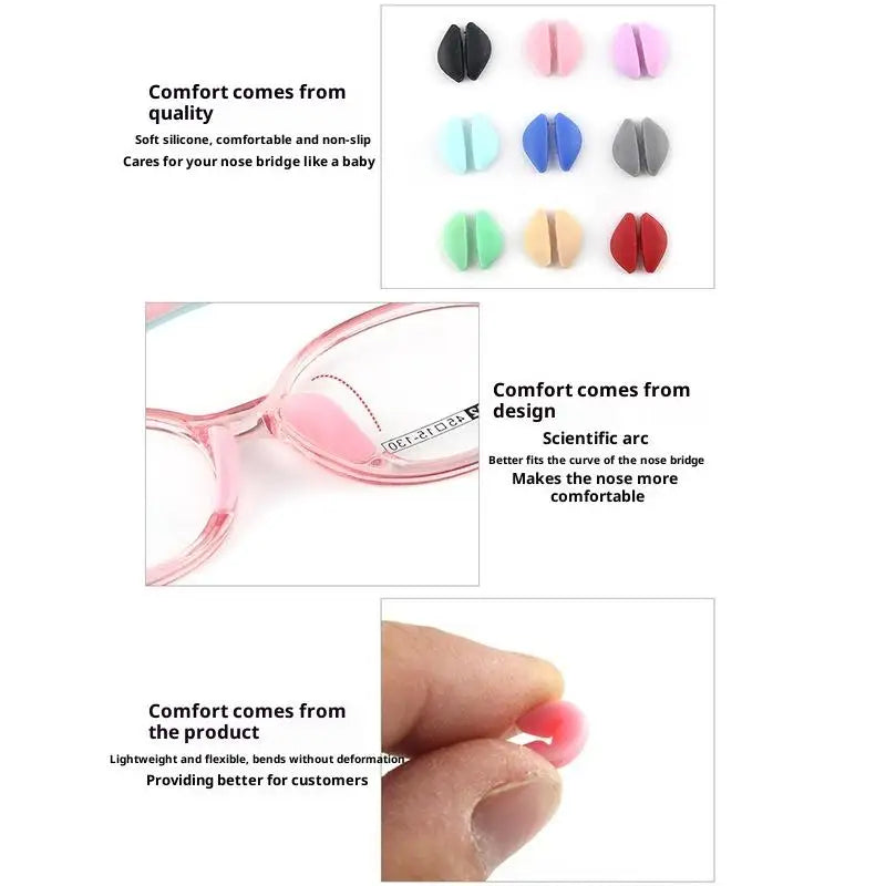 Silicone Glasses Nose Pads – Soft Non-Slip Air Cushion 1 Pair Eyewear Accessories Qst