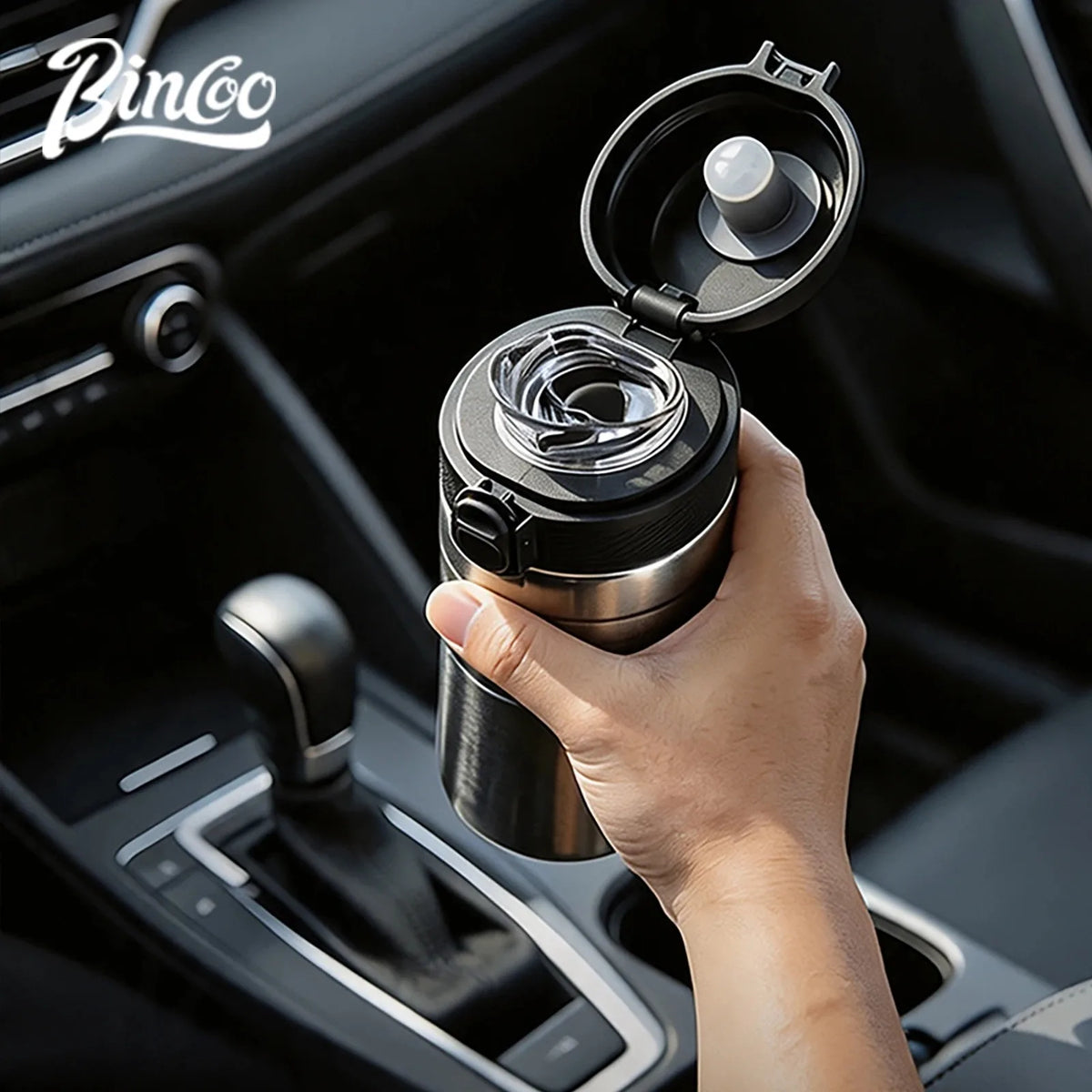 BINCOO Pure Titanium Insulated Travel Mug – Leakproof Thermos Titanium Travel Mug Qst