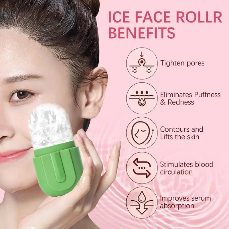 Silicone Ice Roller Facial Cooling & Firming Massage Tool Facial Ice Roller Qme