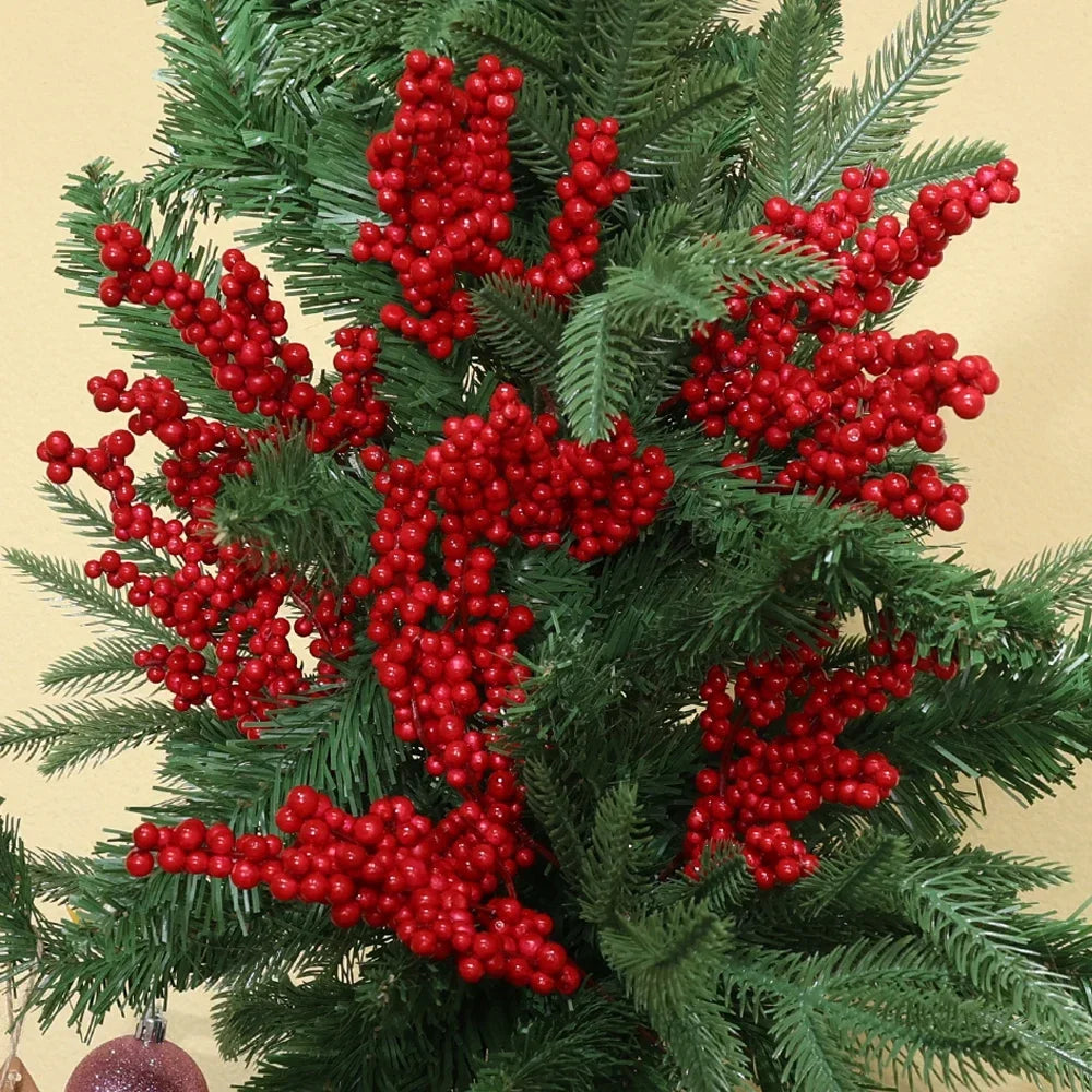 Artificial Red Holly Berry Stems | Christmas DIY Décor Branches Artificial Berry Stems Qme