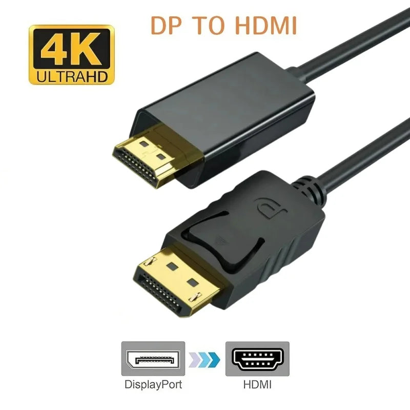 DisplayPort to HDMI Cable 4K 30Hz Full HD Video Adapter DisplayPort HDMI Cable Qme