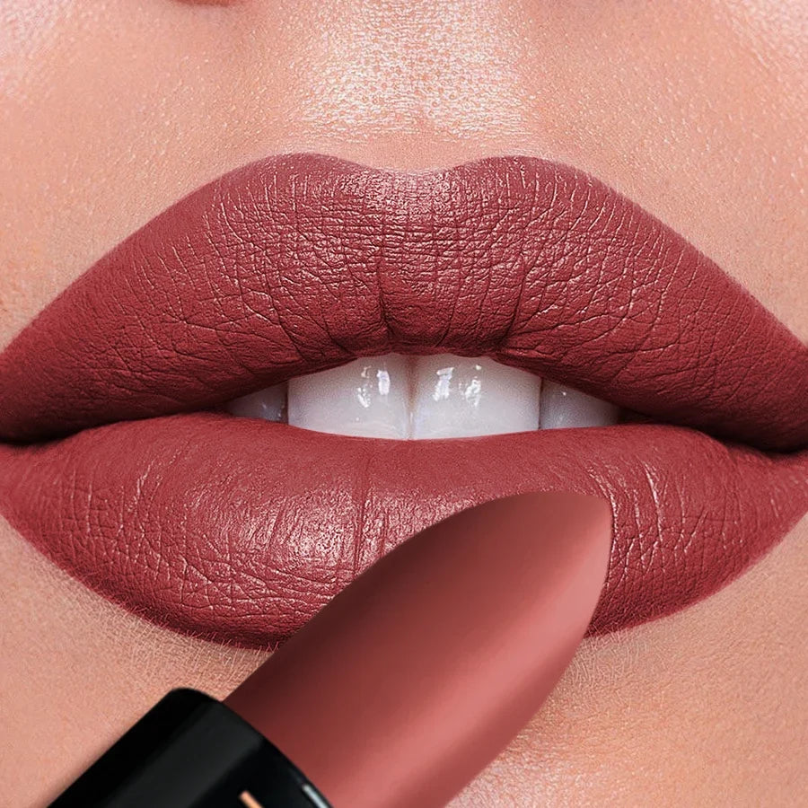 25-Color Matte Waterproof Lip Gloss – Non-Transfer Lipstick Matte Liquid Lipstick Qme