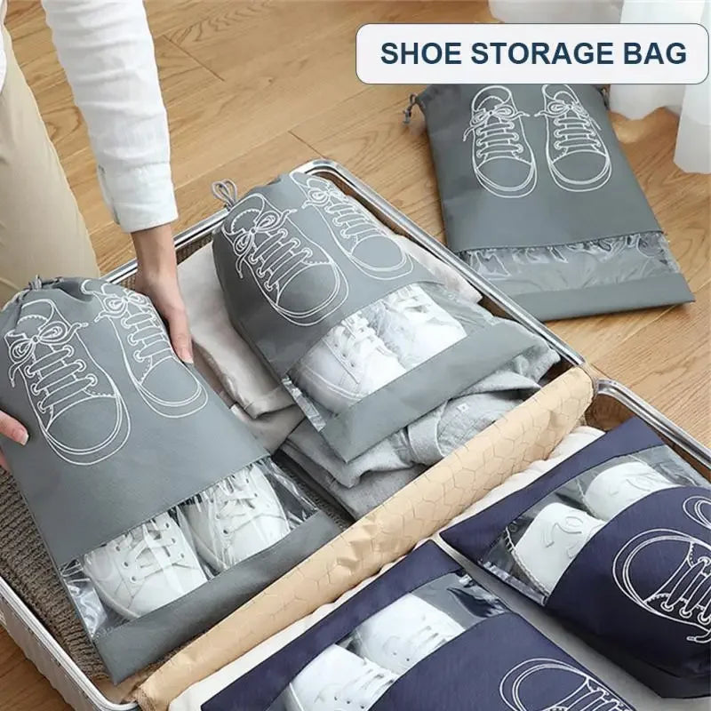 5-Pocket Non-Woven Shoe Storage Bag | Closet & Travel Organizer Shoe Storage Bag Qme