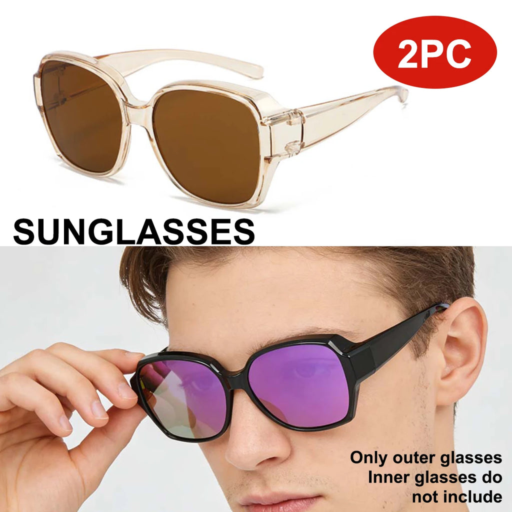 VOPHA Retro Fit-Over Sunglasses UV400 Square OTG | T01 Fit-Over Sunglasses Qst 2PC