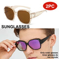 VOPHA Retro Fit-Over Sunglasses UV400 Square OTG | T01 Fit-Over Sunglasses Qst 2PC