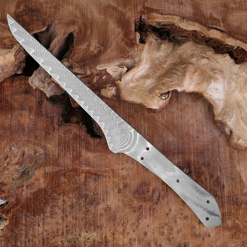 67-Layer Damascus Steel Boning Knife Blank Blade – Full Tang DIY Knife Blank Blade Qst