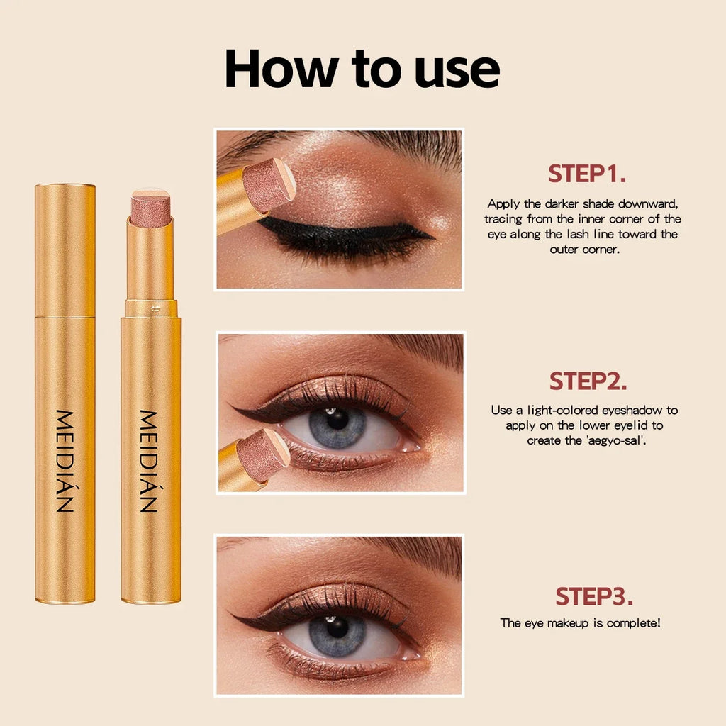 Qme 3-Color Eyeshadow Stick – Waterproof & Easy Apply Eyeshadow Stick Qme