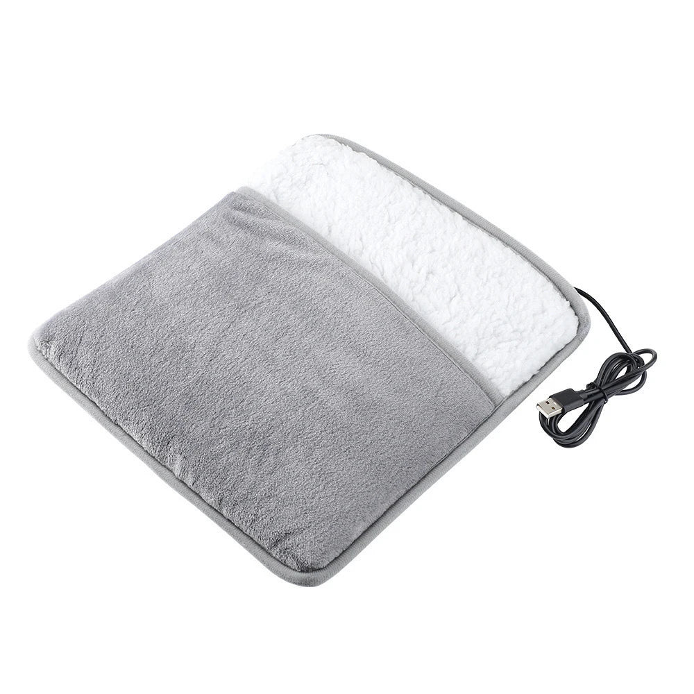 PAQIN USB Electric Foot Warmer – Plush Heated Slipper Pad Electric Foot Warmer Qst Just heat