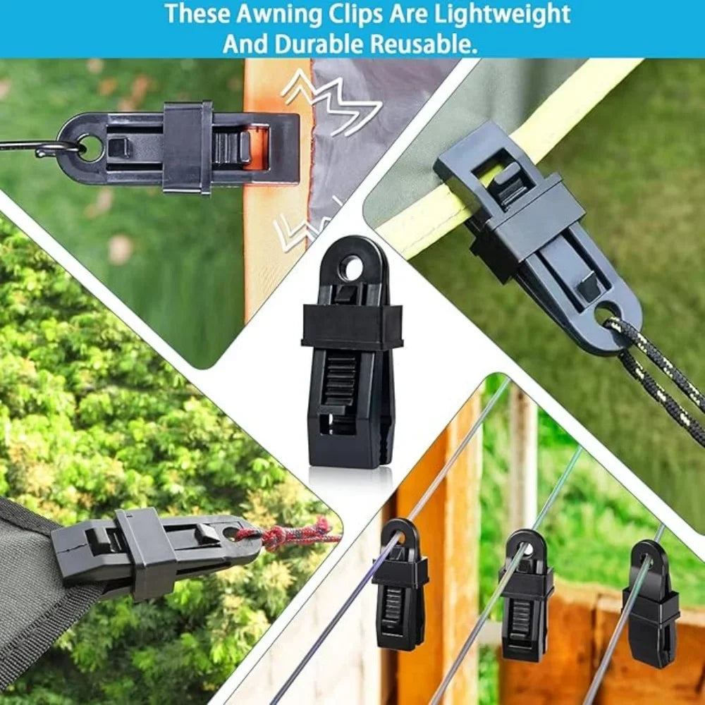 Windproof Tent Fixing Clips – Canopy & Tarpaulin Clamps Tent Fixing Clips Qme