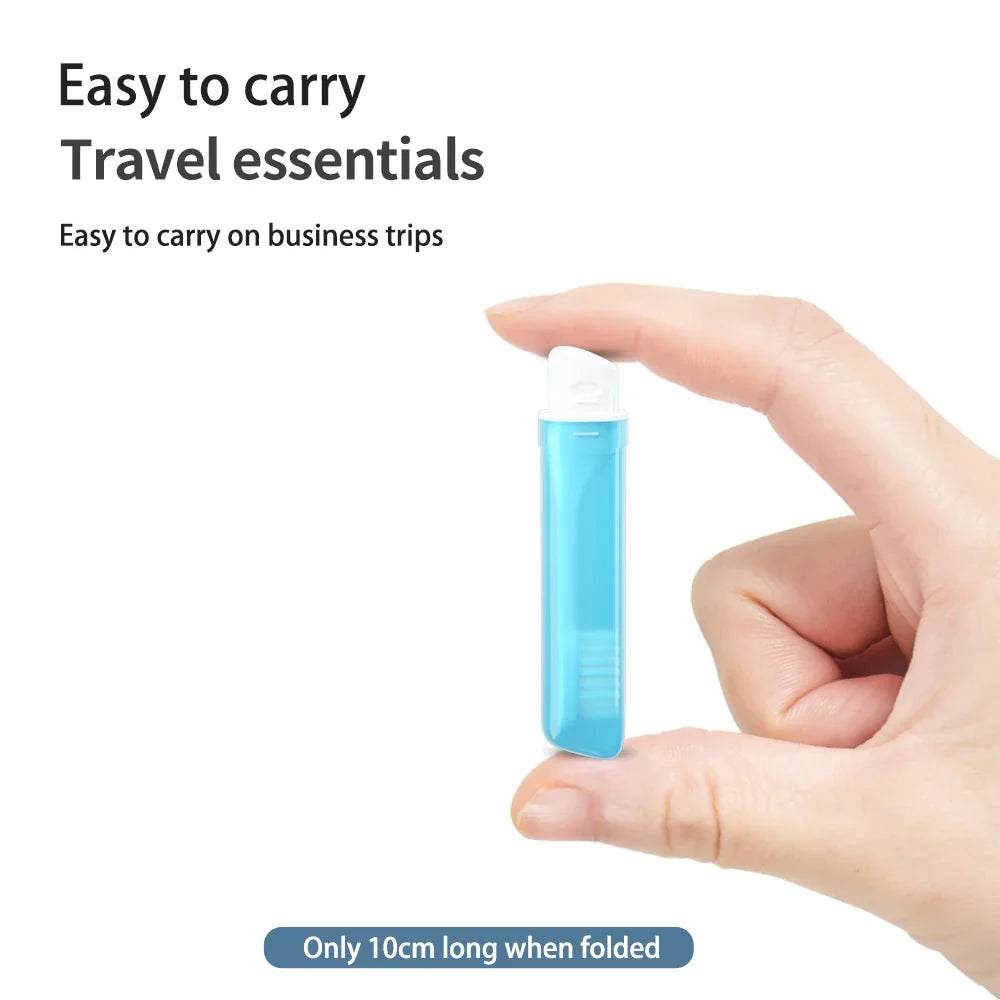 Soft Folding Travel Toothbrush with Cover – Portable & Compact Travel Toothbrush Qme