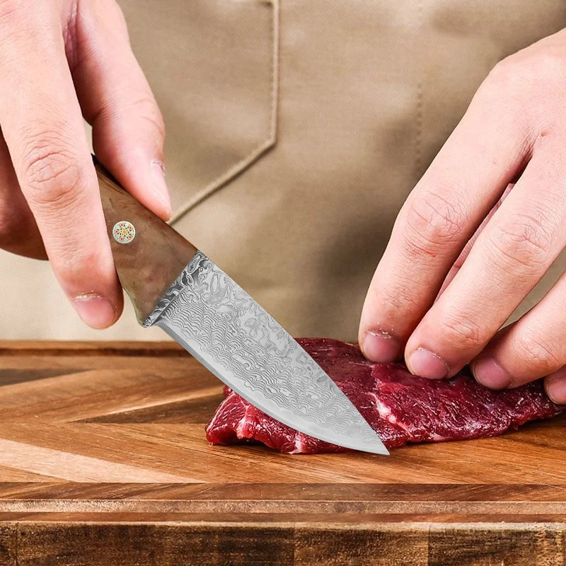 Damascus VG10 Steel Chef Knife – Wood Handle Kitchen Knife Damascus Chef Knife Qst