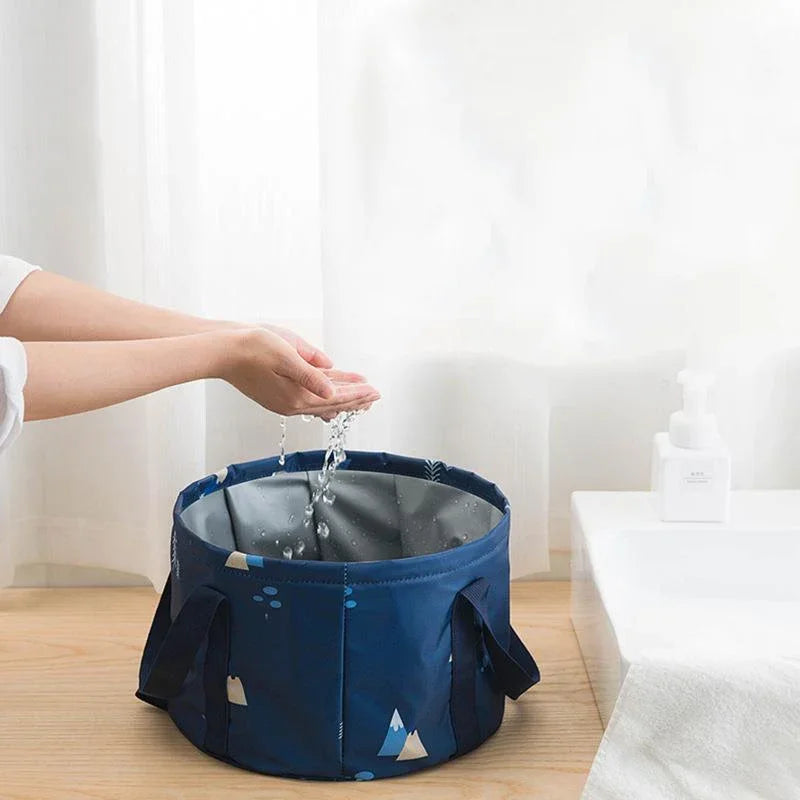 Portable Foldable Basin Camping Wash Tub & Fishing Bucket Foldable Camping Basin Qme
