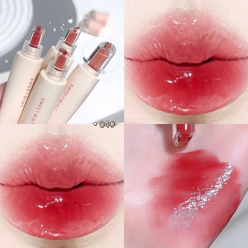 SweetMint Lip Oil Set 2pc – Glossy Moisturizing Lip Glaze Lip Oil Glaze Set Qst