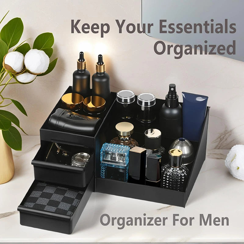 Bathroom Countertop Organizer with Drawers – Cologne Holder Countertop Storage Organizer Qst