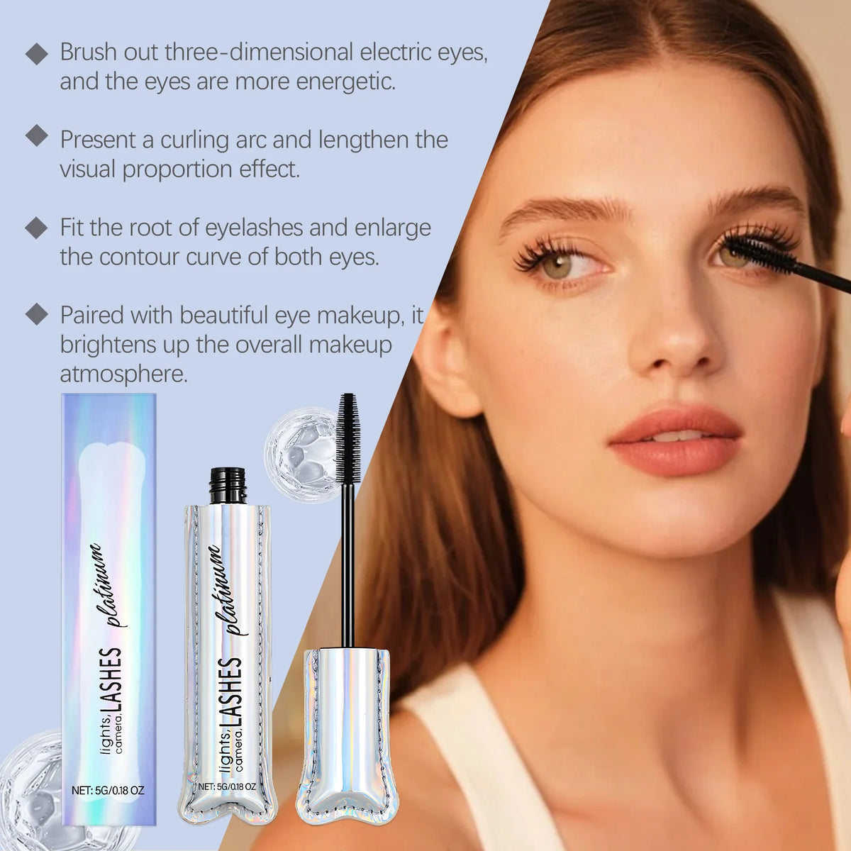 Black Mascara – Smudge-Proof, Long-Wearing & Natural Finish Eye Mascara Qst