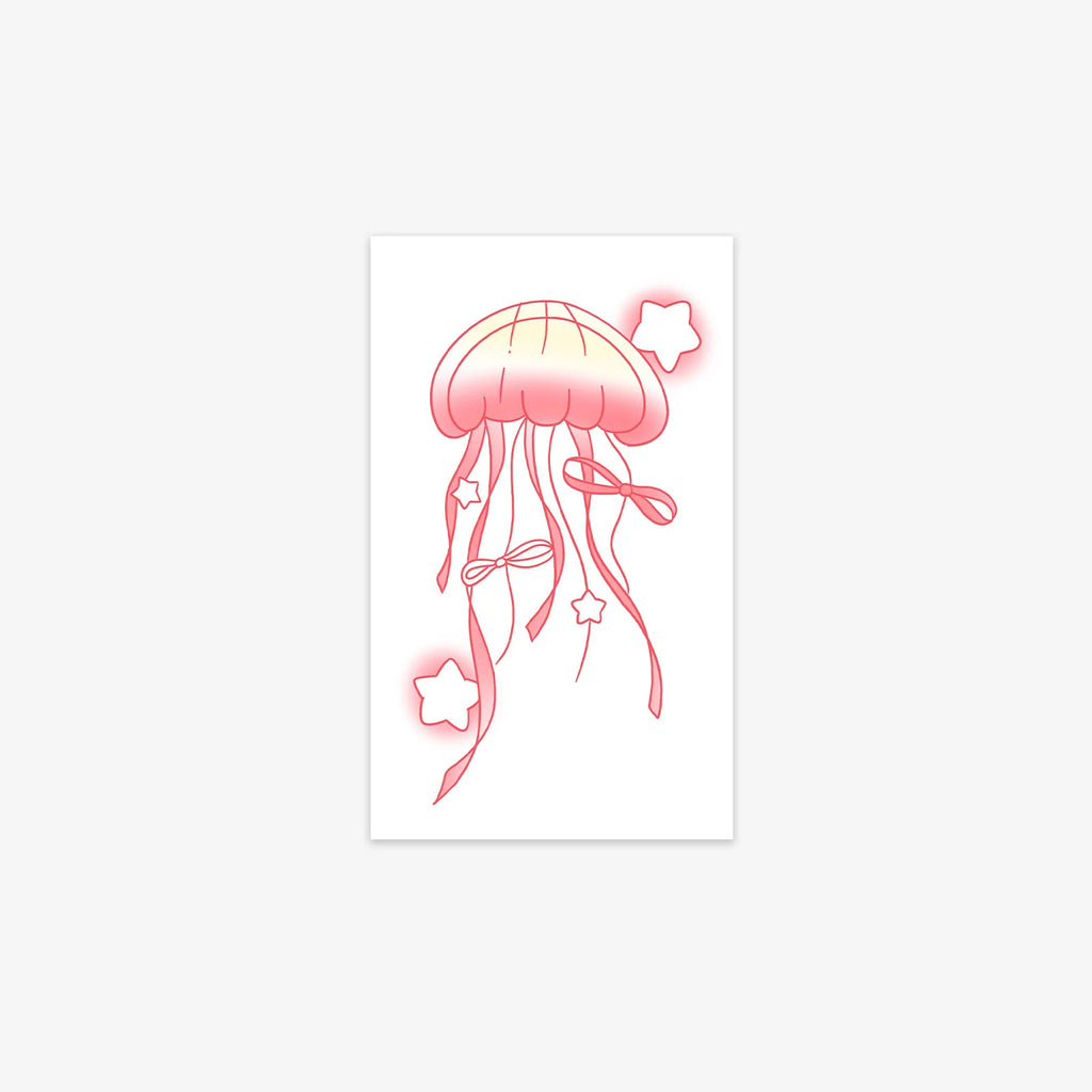 Minimalist Jellyfish Temporary Tattoo Sticker | Waterproof Temporary Tattoo Sticker Qme LX-695