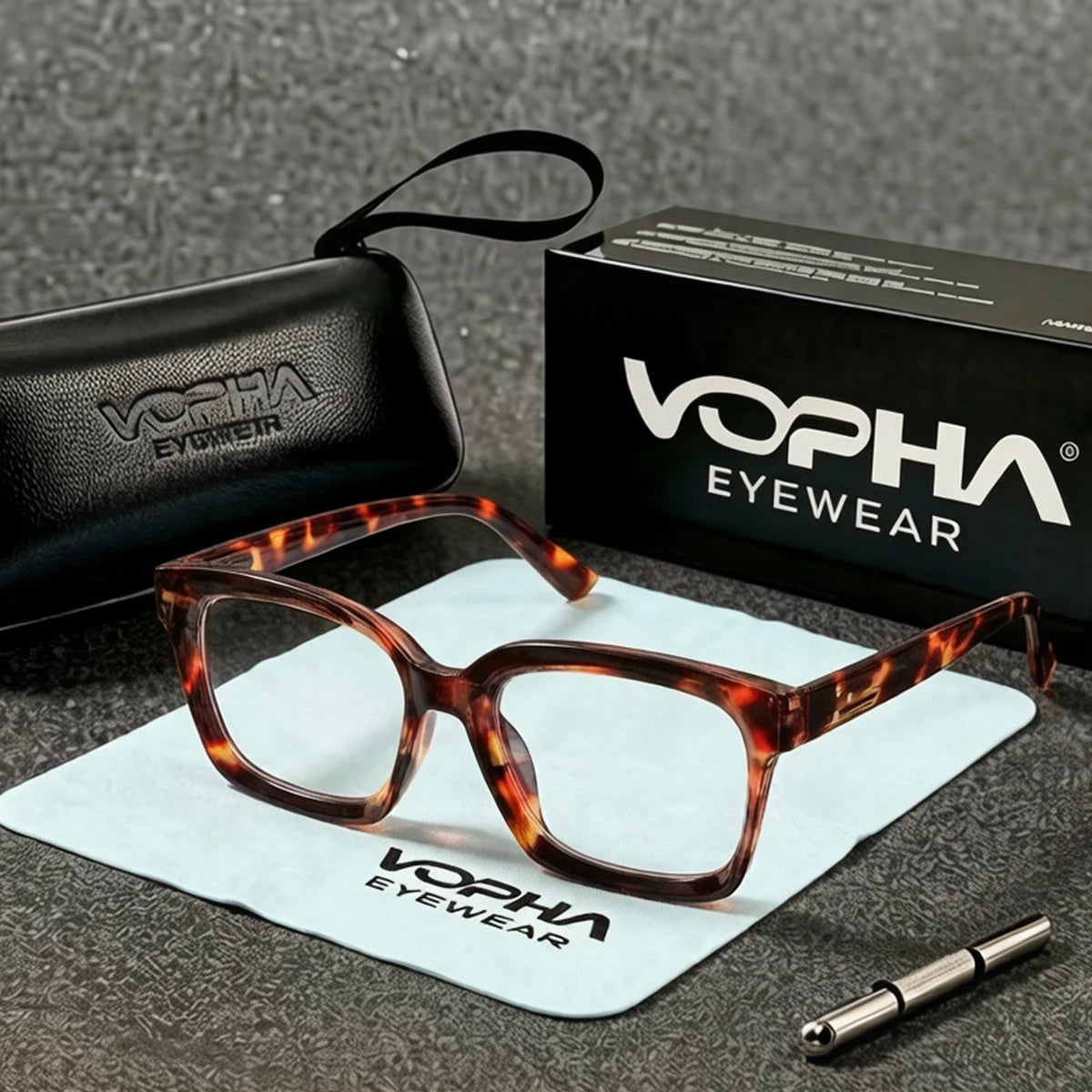 VOPHA L29 Anti-Blue Light Reading Glasses Spring Legs Reading Glasses Qst Tortoise +250
