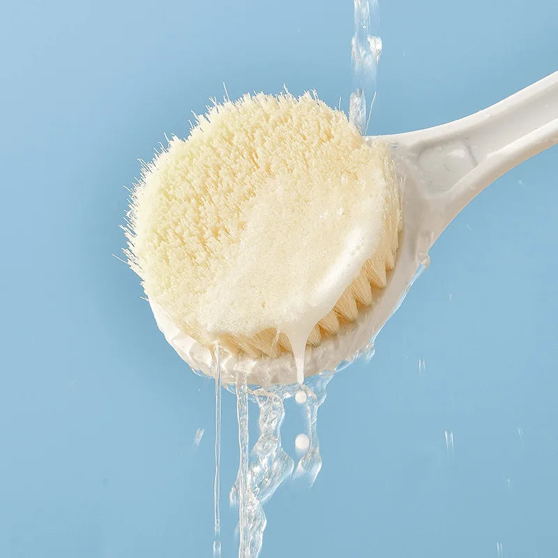 Long Handle Bath Brush – Soft Bristles & Massage Ball Bath Body Brush Qme