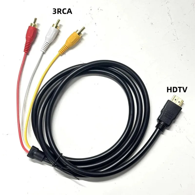 HDMI to 3RCA Component Cable 1.5m – HDTV AV Adapter AV Component Cable Qme