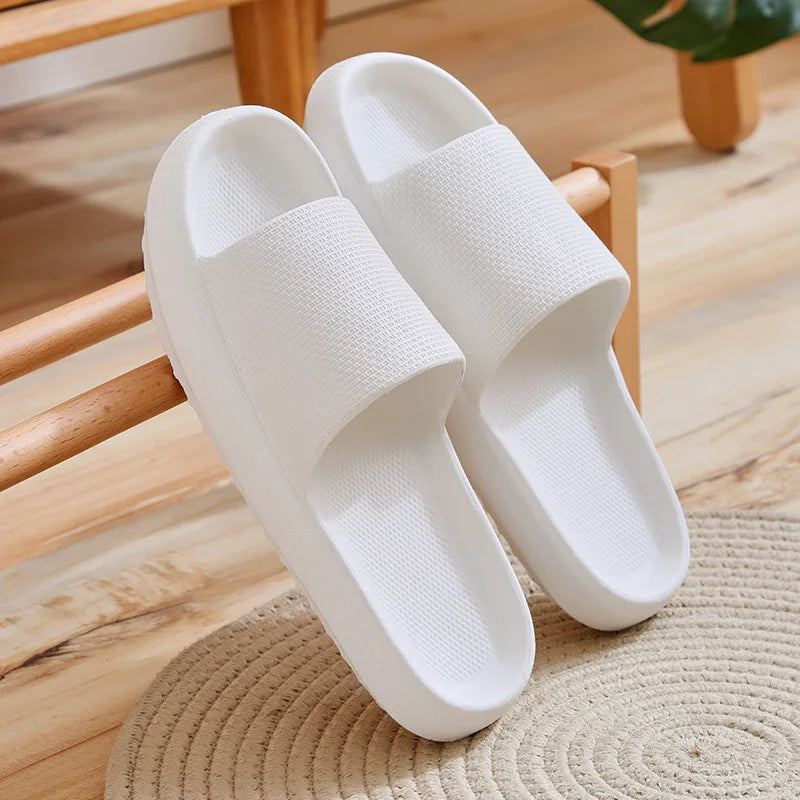 Women's Thick Platform Cloud Slippers EVA Non-Slip Slides Platform Cloud Slippers Qme B-White 3.6cm 36-37 (fit 35-36)