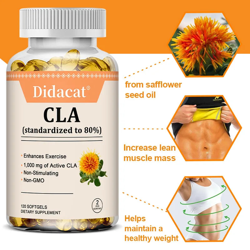 CLA Safflower Oil Softgels – Energy, Metabolism & Lean Muscle CLA Supplement Qst