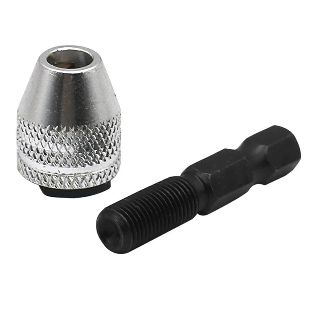 Keyless Drill Chuck Converter 1/4" Hex Shank Bit Collet Drill Chuck Adapter Qme