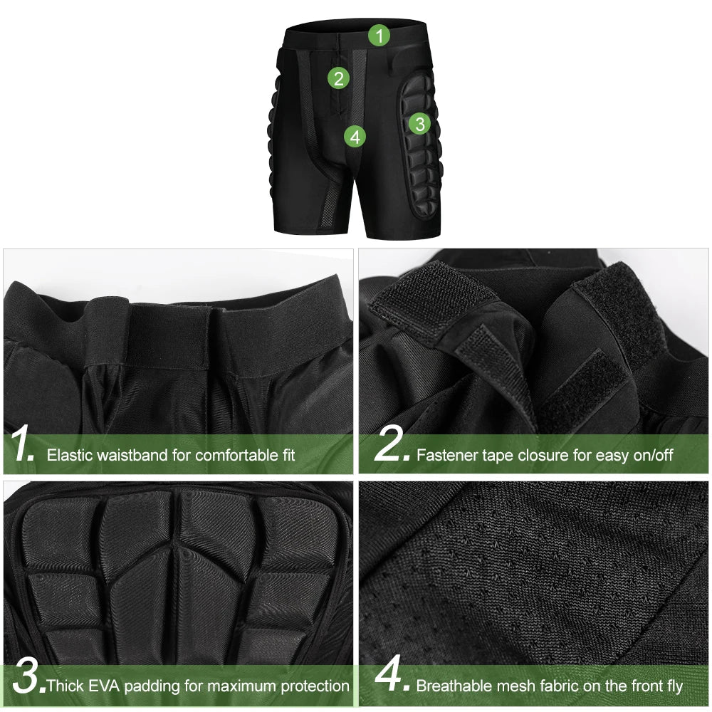 Hip & Butt Padded Protective Shorts – Snowboard Ski Skate Padded Protective Shorts Qme