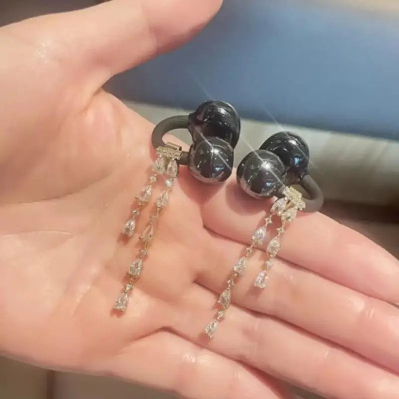 Elegant Waterdrop Ear Clips Non-Slip DIY Jewelry Decor 2pcs DIY Jewelry Clips Qme