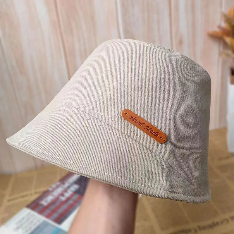 Foldable Cotton Bucket Hat – Sun Visor Fisherman Cap for Women Bucket Hat Qst Beige