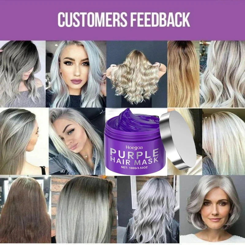 Color-Fixing Purple Shampoo – Tone Gray & Neutralize Yellow Hair Toning Shampoo Qme