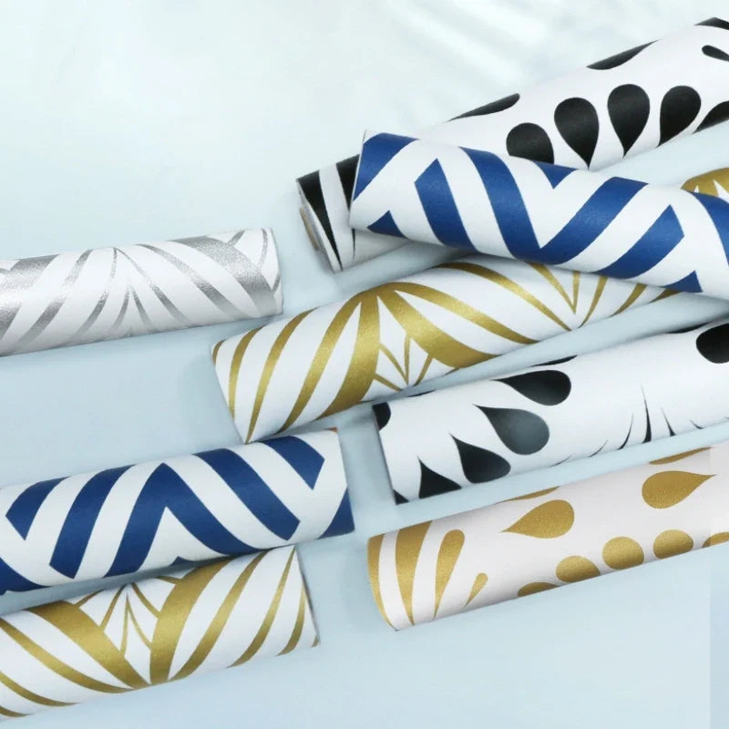 Black & White Geometric Peel & Stick Wallpaper | PVC Vinyl Peel & Stick Wallpaper Qme