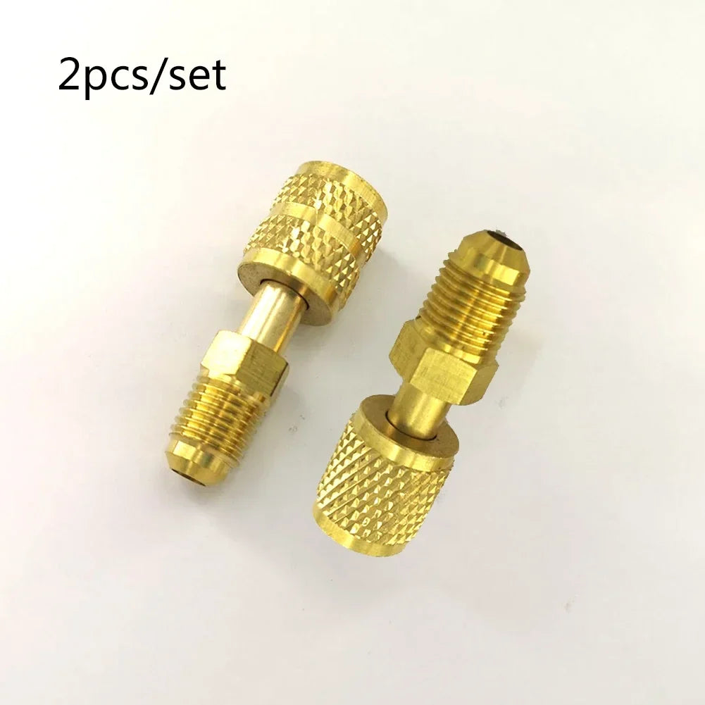 Brass R410a Vacuum Pump Adapter 5/16 SAE to 1/4 Quick Coupler HVAC Adapter Fitting Qme