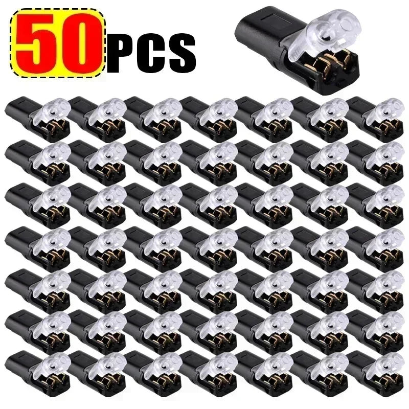 Waterproof 2-Pin Wire Connector | ABS Car Electrical Snap Waterproof Wire Connector Qme 50pcs 2P Line Connector