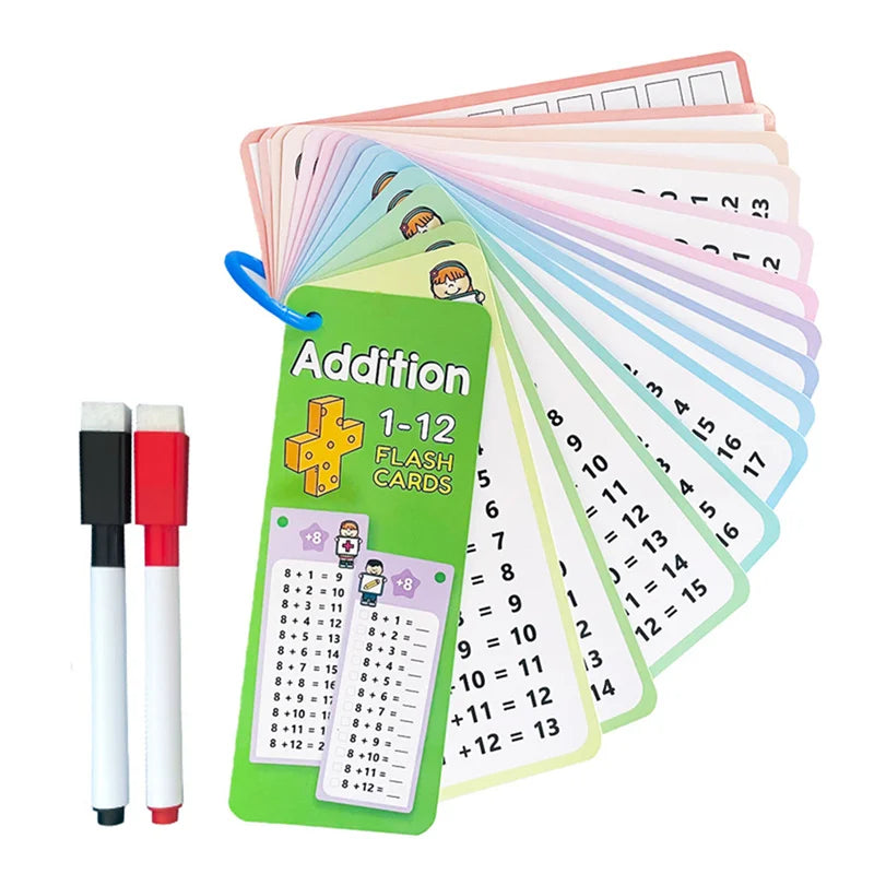 0-12 Times Table Flash Cards – Self-Check Math Learning Math Flash Cards Qme C