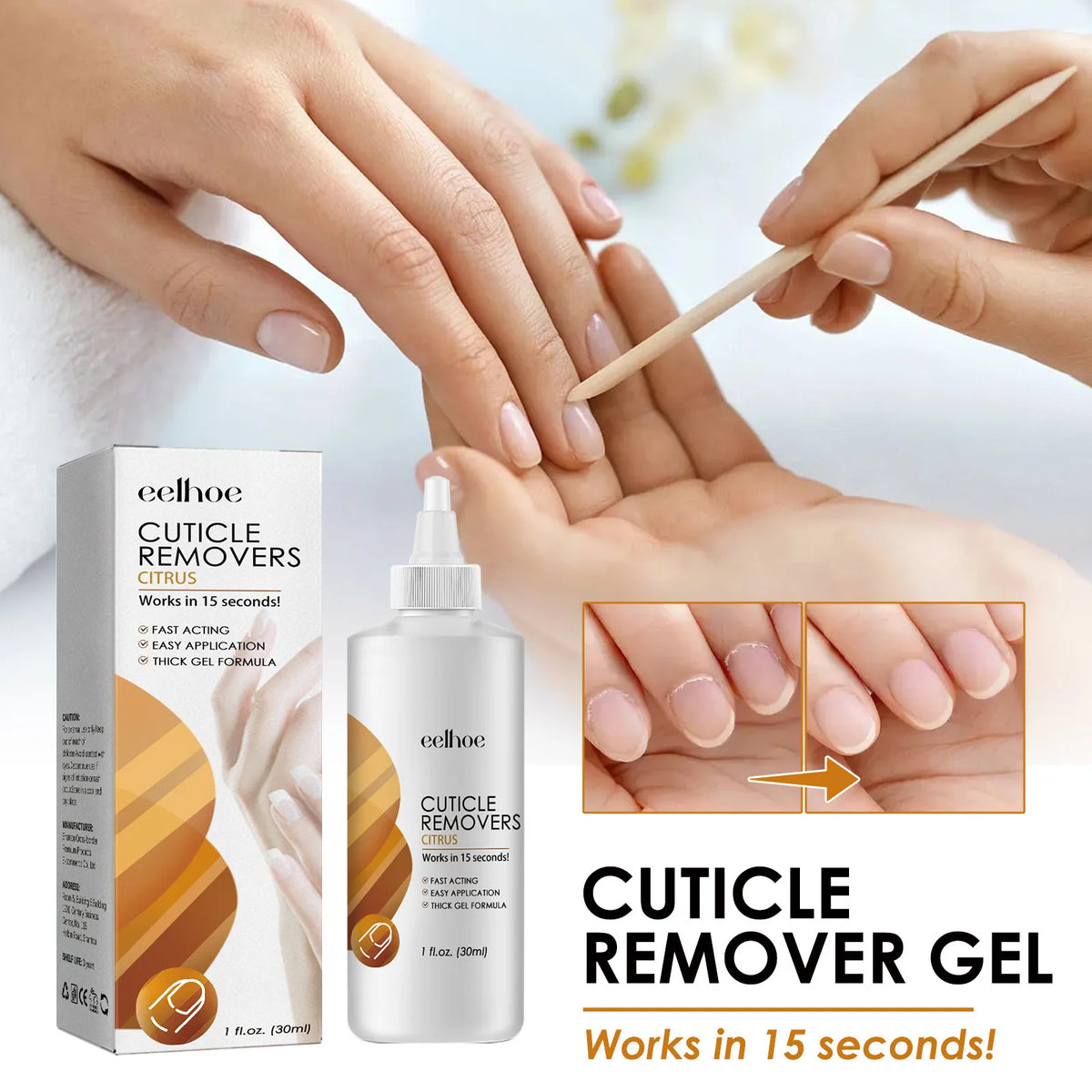 EELHOE Cuticle Remover Gel – Nail Repair & Dead Skin Gel 30ml Cuticle Remover Gel Qst