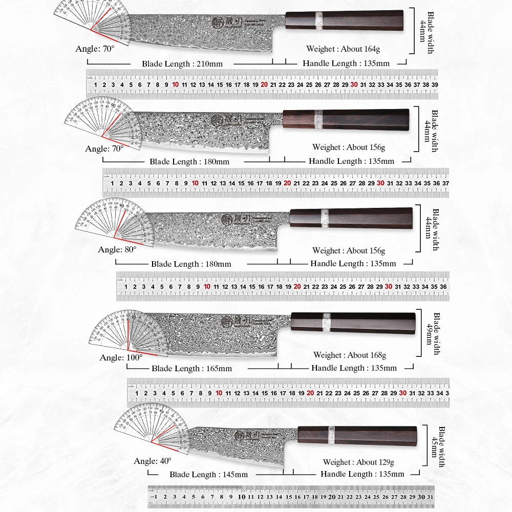 SHENGSHARP 67-Layer Damascus Steel Japanese Kitchen Knife Damascus Kitchen Knife Qst