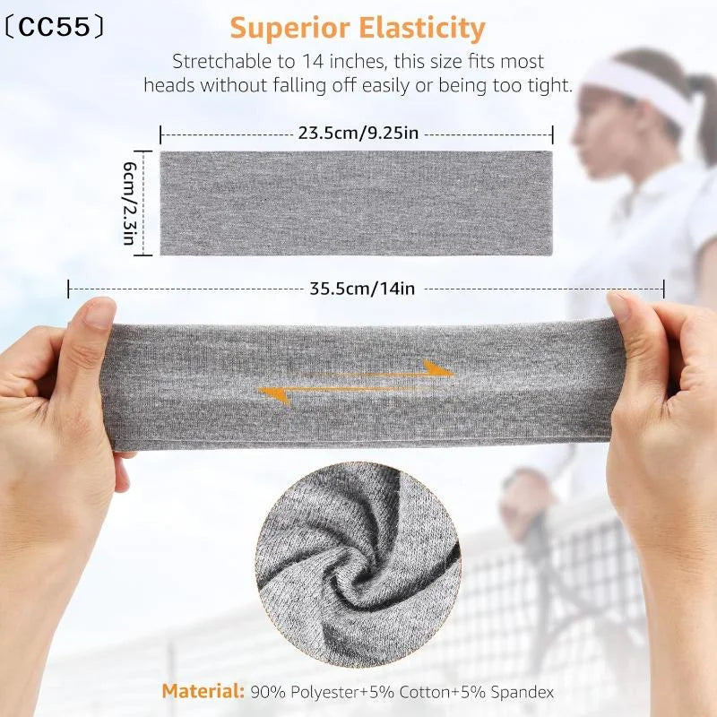 Retro Elastic Sweat-Wicking Sports Headband for Women Sports Headband Qst